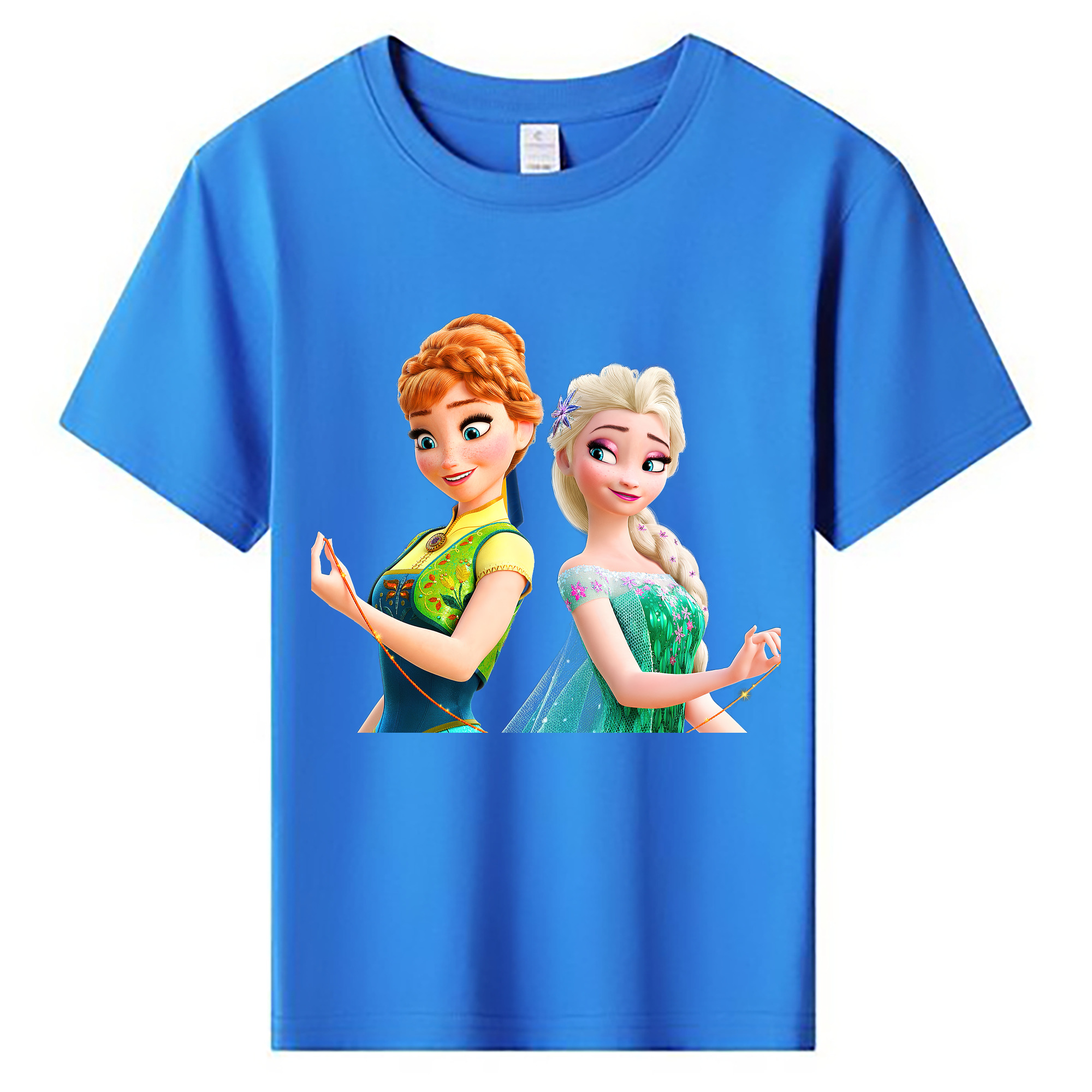 （画像用） アナと雪の女王 アンナ エルサ Frozen Anna Elsa 綿100％キッズTシャツ（フロントプリント）